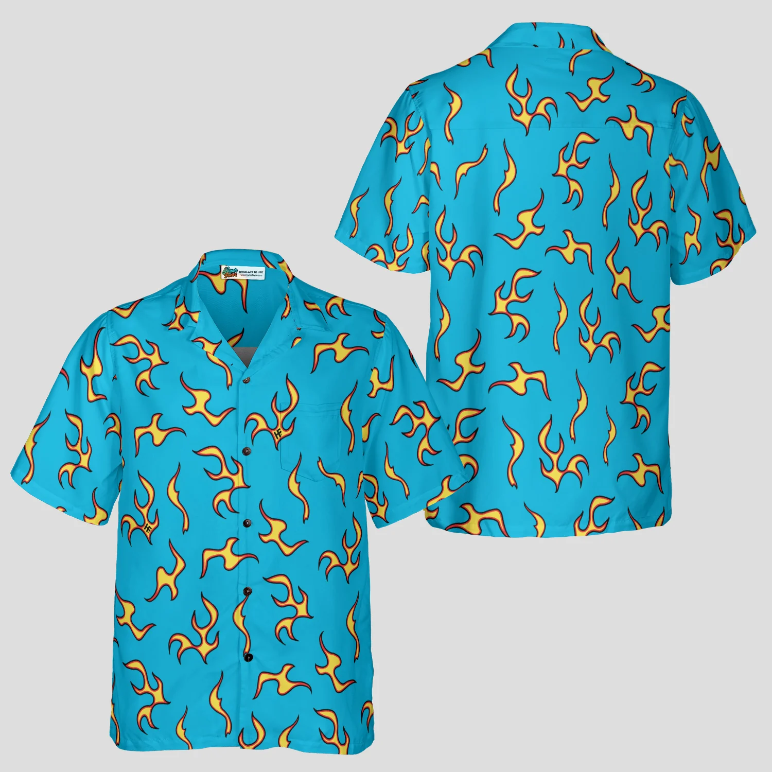 Tyler The Creator Cherry Bomb Hawaiian Golf Wang Flame Pattern Merch Gifts For Golf Dad